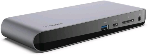 BELKIN DOCK THUNDERBOLT 3 PRO CON CAVO THUNDERBOLT 3 DA 0.8 M (COMPATIBILE CON MACOS E WINDOWS DOPPIO MONITOR 4K HD TRASFERIMENTO DATI FINO A 40 GBPS USB PD 85 W POWER E LETTORE DI SCHEDE SD)